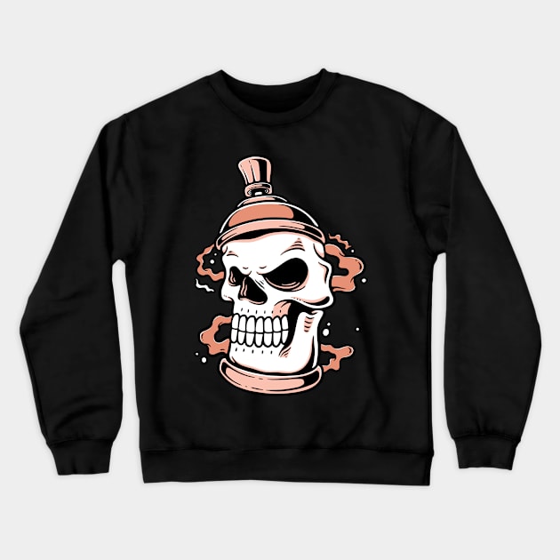 Angry Spray Skull Crewneck Sweatshirt by Pongatworks Store